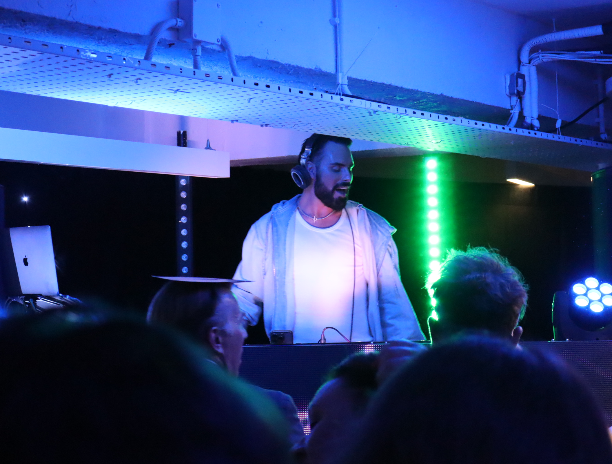 dj rylan clark entertains the crowd at the senator vip party
